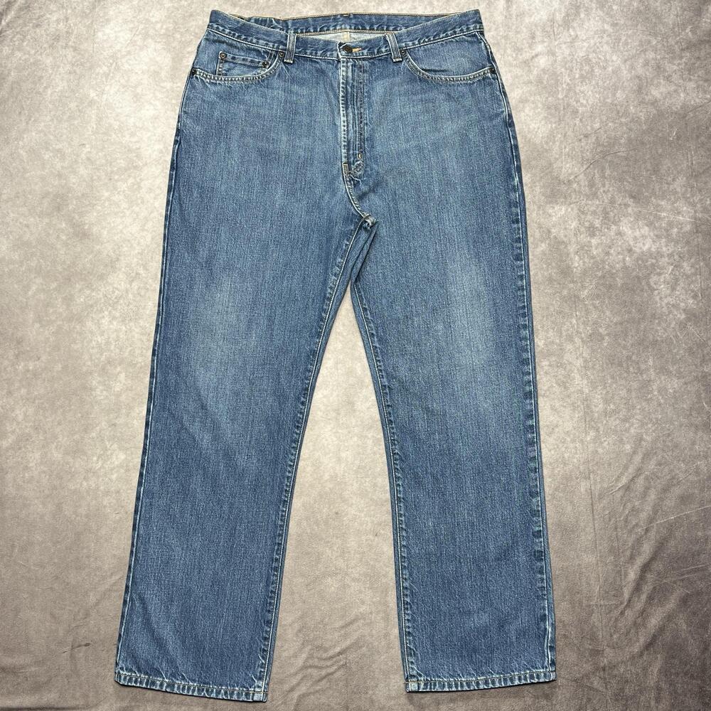 VTG Polo Ralph Lauren Jeans Mens 35x30 Blue Relaxed Fit Straight Denim MI1 Y2K
